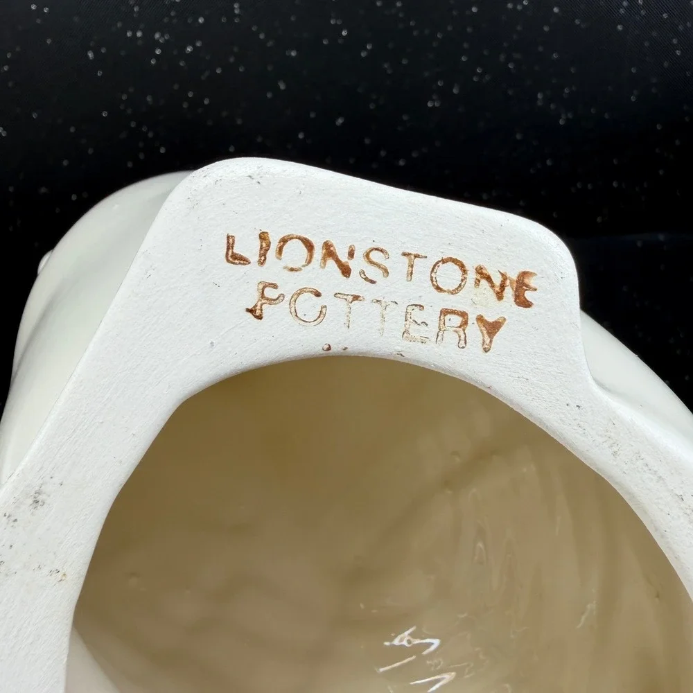 Lionstone Pottery White Ceramic Duck Figurine Glossy Bird Statue 10in Tall